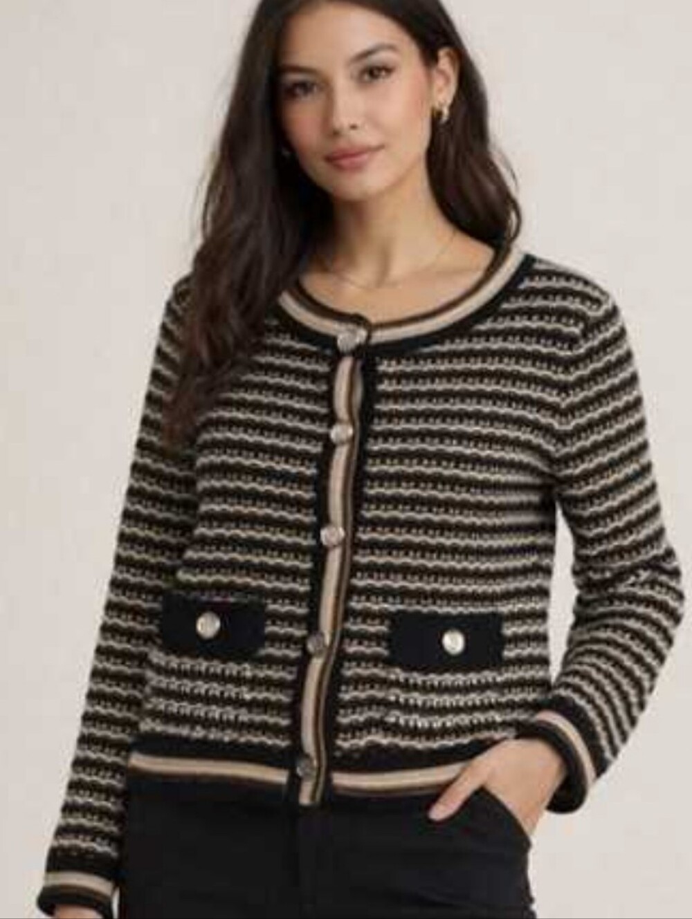 NWT NANETTE LEPORE CARDIGAN SWEATER KNIT SIZE MEDIUM